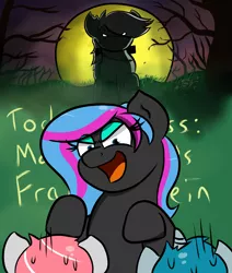 Size: 1100x1295 | Tagged: safe, artist:tranzmuteproductions, derpibooru import, oc, oc:obabscribbler, unofficial characters only, earth pony, pony, unicorn, dead tree, earth pony oc, female, full moon, horn, image, mare, moon, open mouth, outdoors, png, tree, unicorn oc