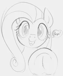 Size: 628x758 | Tagged: safe, artist:dotkwa, derpibooru import, fluttershy, pegasus, pony, boop, cute, frog (hoof), grayscale, image, jpeg, looking at you, monochrome, shyabetes, sketch, solo, underhoof