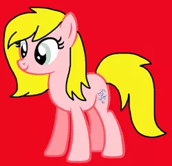 Size: 957x926 | Tagged: safe, artist:piggyman54, derpibooru import, shady, earth pony, pony, cute, female, g1, g1 shadybetes, g1 to g4, g4, generation leap, image, mare, png, red background, simple background, smiling