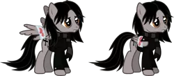Size: 2574x1129 | Tagged: safe, artist:lightningbolt, derpibooru import, ponified, pegasus, pony, .svg available, bandage, bandaged wing, broken wing, clothes, derpibooru exclusive, fangs, folded wings, frown, gerard way, image, jacket, male, my chemical romance, partially open wings, png, scarf, simple background, solo, stallion, standing, tattered, torn wings, transparent background, vector, wings