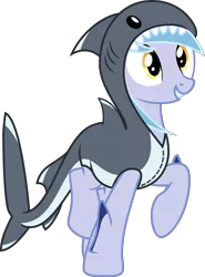 Size: 3697x4995 | Tagged: safe, artist:bnau, derpibooru import, oc, oc:hatii, unofficial characters only, original species, pony, shark, shark pony, augmented, augmented tail, clothes, costume, derpibooru exclusive, female, fins, image, kigurumi, mare, png, shark costume, sharp teeth, simple background, sitting, solo, tail, teeth, transparent background, vector