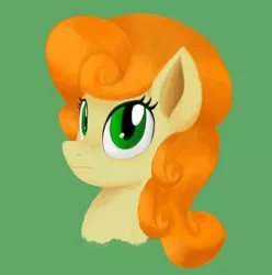 Size: 2356x2376 | Tagged: safe, artist:iron curtain, derpibooru import, carrot top, golden harvest, earth pony, pony, bust, female, image, png, portrait, simple background, solo