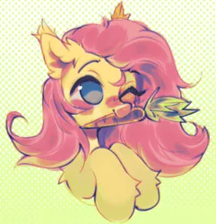 Size: 542x563 | Tagged: safe, artist:starrcoma, derpibooru import, fluttershy, pony, carrot, food, image, mouth hold, png, solo