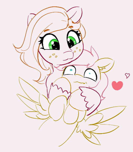 Size: 506x575 | Tagged: safe, artist:pabbley, derpibooru import, edit, big macintosh, fluttershy, pony, butterreina, butterscotch, female, fluttermac, heart, holding, holding a pony, image, larger female, macareina, male, png, rule 63, shipping, simple background, size difference, smaller male, smiling, spread wings, straight, wavy mouth, wingboner, wings