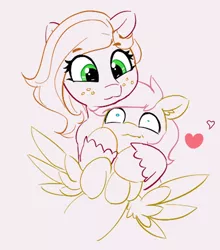 Size: 506x575 | Tagged: safe, artist:pabbley, derpibooru import, edit, big macintosh, fluttershy, pony, butterreina, butterscotch, female, fluttermac, heart, holding, holding a pony, image, larger female, macareina, male, png, rule 63, shipping, simple background, size difference, smaller male, smiling, spread wings, straight, wavy mouth, wingboner, wings