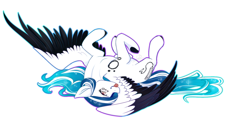 Size: 1486x802 | Tagged: safe, artist:daringpineapple, derpibooru import, oc, oc:marie pixel, unofficial characters only, pegasus, pony, colored hooves, colored wings, female, image, lying down, mare, on back, png, simple background, solo, spread wings, tongue out, transparent background, two toned wings, wings