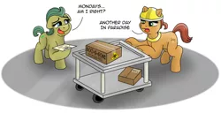 Size: 1280x657 | Tagged: safe, artist:pony-thunder, derpibooru import, my little pony: a new generation, cardboard box, comic, commission, factory, g5, image, jpeg, monday