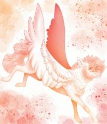 Size: 2364x2730 | Tagged: safe, artist:inisealga, derpibooru import, oc, unofficial characters only, pegasus, pony, abstract background, commission, folded wings, gradient background, image, jpeg, lineart, pegasus oc, sketch, wings