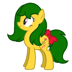 Size: 768x768 | Tagged: safe, artist:evansworld, derpibooru import, magic star, earth pony, pony, adorablestar, bow, cute, female, g1, g1 to g4, g4, generation leap, image, mare, png, simple background, smiling, solo, tail, tail bow, transparent background