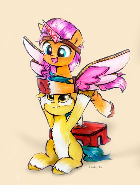 Size: 2586x3411 | Tagged: safe, artist:liaaqila, derpibooru import, hitch trailblazer, sunny starscout, my little pony: a new generation, spoiler:my little pony: a new generation, g5, image, jpeg