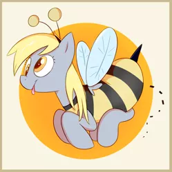 Size: 832x837 | Tagged: safe, artist:cookieboy011, derpibooru import, derpy hooves, bee, insect, pegasus, pony, animal costume, bee costume, bumblebee, clothes, costume, image, png, solo