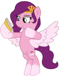 Size: 5039x6413 | Tagged: safe, artist:ejlightning007arts, derpibooru import, pipp petals, pegasus, pony, my little pony: a new generation, spoiler:g5, female, flying, g5, g5 to g4, image, iphone, jewelry, mare, mobile phone, phone, png, simple background, tiara, transparent background, vector