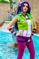 Size: 667x1000 | Tagged: safe, artist:littleprofessorproductions, artist:sarahndipity cosplay, derpibooru import, aria blaze, human, bronycon, bronycon 2015, equestria girls, clothes, cosplay, costume, hand on hip, image, irl, irl human, jpeg, photo