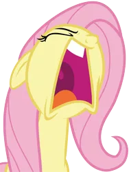 Size: 9178x12021 | Tagged: safe, artist:wissle, derpibooru import, fluttershy, pegasus, pony, sweet and smoky, absurd resolution, angry, eyes closed, faic, female, floppy ears, image, mare, open mouth, peeved, pink mane, png, simple background, solo, transparent background, vector, yelling