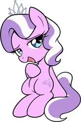 Size: 1135x1713 | Tagged: source needed, safe, artist:pestil, derpibooru import, diamond tiara, earth pony, pony, blushing, female, filly, foal, image, looking at you, png, simple background, solo, transparent background