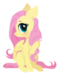 Size: 2400x3000 | Tagged: safe, artist:belka-sempai, derpibooru import, fluttershy, pegasus, pony, blushing, female, head turned, high res, image, looking at you, mare, missing cutie mark, png, profile, raised hoof, simple background, sitting, solo, transparent background, wings