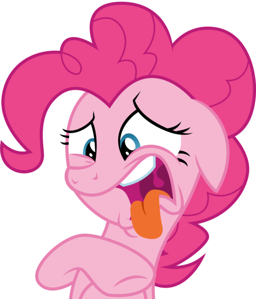 Size: 6792x7933 | Tagged: safe, artist:illumnious, derpibooru import, pinkie pie, spice up your life, disgusted, image, png, simple background, solo, tongue out, transparent background, uvula, vector