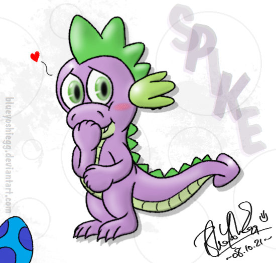 Size: 550x525 | Tagged: safe, artist:blueyoshiegg, derpibooru import, spike, dragon, blushing, egg, heart, image, male, png, simple background, solo, transparent background