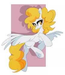 Size: 654x753 | Tagged: safe, artist:hoorncorn, derpibooru import, pegasus, pony, abstract background, female, flying, image, png, solo, surprise (g4)