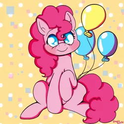 Size: 886x886 | Tagged: safe, artist:therainbowtroll, derpibooru import, pinkie pie, earth pony, pony, abstract background, female, image, jpeg, solo