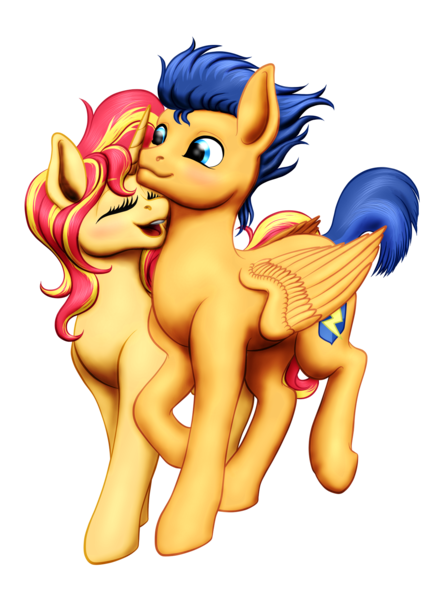 Size: 1336x1868 | Tagged: safe, artist:vasillium, derpibooru import, flash sentry, sunset shimmer, pegasus, pony, unicorn, blushing, cute, eyes closed, female, flashimmer, image, male, open mouth, png, shipping, simple background, straight, sweet dreams fuel, transparent background