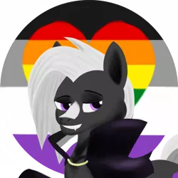 Size: 900x900 | Tagged: safe, artist:rockhoppr3, derpibooru import, oc, oc:ace hearts, unofficial characters only, vampire, asexual pride flag, gay pride flag, image, png, pride, pride flag, simple background, transparent background