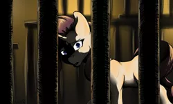 Size: 2089x1264 | Tagged: safe, artist:mixdaponies, derpibooru import, rarity, comic:friendship is tragic, bars, cages, fanfic art, image, jpeg