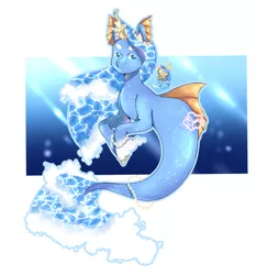 Size: 640x658 | Tagged: safe, artist:itsamourart, derpibooru import, ponified, pony, sea pony, seapony (g4), unicorn, cookie run, fanart, fins, image, ocean, png, sea fairy cookie, seaponified, solo, species swap, water, water mane, white eyelashes