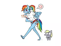 Size: 1280x960 | Tagged: safe, artist:tastimelon, derpibooru import, derpy hooves, rainbow dash, anthro, clothes, image, jpeg, shirt, simple background, t-shirt, white background