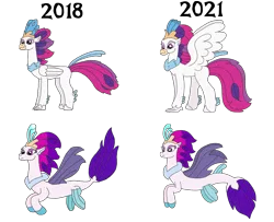 Size: 2530x2054 | Tagged: safe, artist:supahdonarudo, derpibooru import, queen novo, classical hippogriff, hippogriff, seapony (g4), my little pony: the movie, comparison, image, improvement, multeity, png, redraw, self ponidox, simple background, transparent background