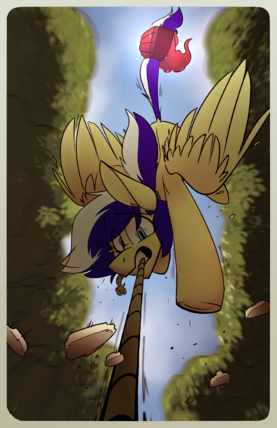 Size: 2456x3800 | Tagged: safe, artist:kirbirb, derpibooru import, oc, oc:animatedpony, unofficial characters only, pegasus, pony, female, forest, hand, image, magic, magic hands, png, rope, tree