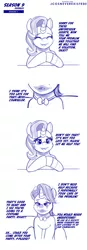 Size: 960x2743 | Tagged: safe, artist:jcosneverexisted, derpibooru import, starlight glimmer, pony, unicorn, student counsel, couch, dialogue, female, image, jpeg, makeup, male, mare, parody, season 9 doodles, stallion, text, the joker