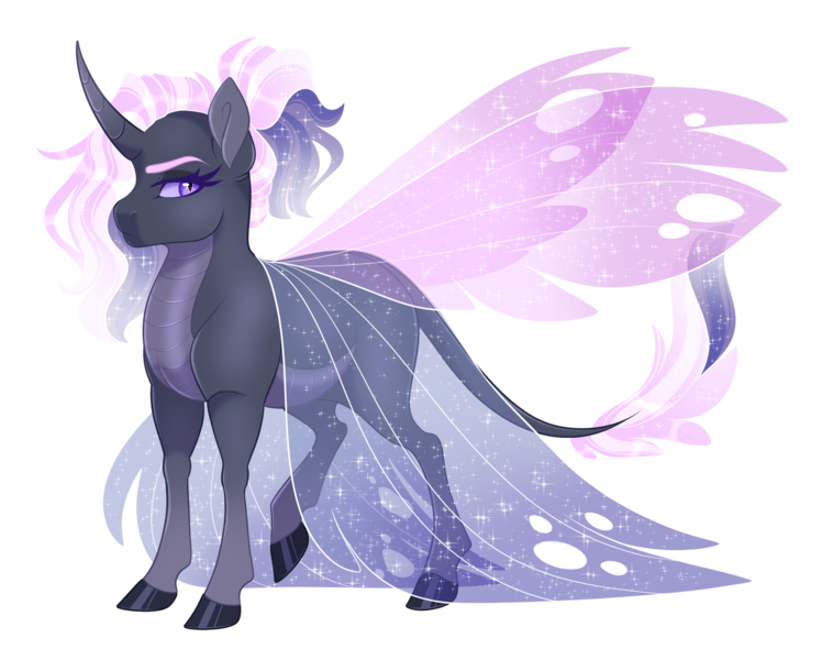 Size: 2245x1800 | Tagged: safe, artist:gigason, derpibooru import, oc, oc:philautia, changepony, hybrid, female, image, magical lesbian spawn, offspring, parent:queen chrysalis, parent:starlight glimmer, png, simple background, solo, transparent background