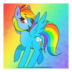 Size: 1200x1200 | Tagged: safe, artist:euphoriapony, derpibooru import, rainbow dash, pegasus, pony, cute, dashabetes, female, image, mare, open mouth, png, profile, rainbow background, solo, spread wings, wings