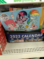 Size: 3120x4160 | Tagged: safe, derpibooru import, pinkie pie, rainbow dash, twilight sparkle, twilight sparkle (alicorn), alicorn, earth pony, pegasus, pony, my little pony: pony life, 2022, 2022 calendar, calendar, dollar tree, eyes closed, female, grin, high res, image, irl, irl photo, jpeg, mare, merchandise, my little pony logo, open mouth, open smile, photo, smiling, trio, trio female