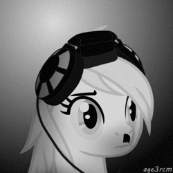 Size: 400x400 | Tagged: safe, alternate version, artist:age3rcm, derpibooru import, oc, oc:aryanne, unofficial characters only, earth pony, pony, art pack:marenheit 451, /mlp/, animated, gif, headbob, headphones, image, nazi, old internet, solo, toothbrush moustache