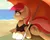 Size: 2400x1920 | Tagged: safe, artist:thebatfang, derpibooru import, roseluck, earth pony, pony, beach, beach towel, beach umbrella, clothes, female, image, lying down, mare, one-piece swimsuit, png, prone, sand, smiling, solo, swimsuit, towel, umbrella, water