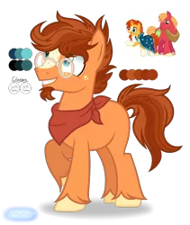 Size: 1718x2032 | Tagged: safe, artist:purplepotato04, derpibooru import, big macintosh, sunburst, oc, earth pony, pony, base used, image, magical gay spawn, male, offspring, parent:big macintosh, parent:sunburst, parents:macburst, png, simple background, stallion, transparent background