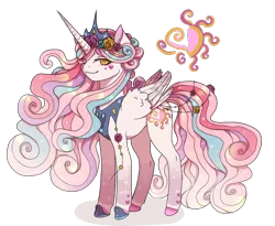 Size: 1754x1440 | Tagged: safe, artist:clown-bread, derpibooru import, oc, unofficial characters only, alicorn, pony, alicorn oc, female, horn, image, magical lesbian spawn, mare, offspring, parent:princess amore, parent:princess celestia, png, simple background, smiling, solo, transparent background, wings