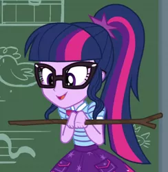 Size: 632x647 | Tagged: safe, derpibooru import, screencap, sci-twi, twilight sparkle, equestria girls, equestria girls series, holidays unwrapped, spoiler:eqg series (season 2), cropped, image, png, solo, the cider louse fools