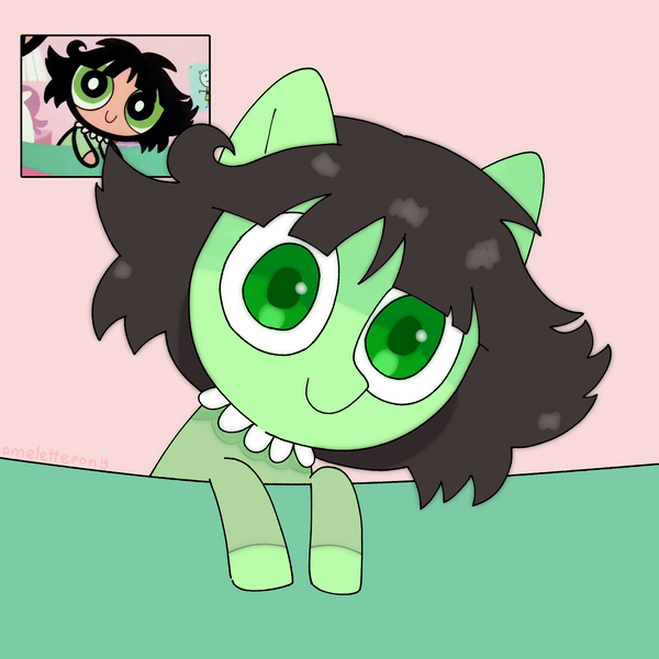 Size: 2048x2048 | Tagged: safe, artist:omelettepony, derpibooru import, oc, oc:anonfilly, earth pony, pony, buttercup, female, filly, image, png, the powerpuff girls