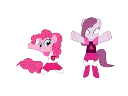 Size: 1024x768 | Tagged: safe, artist:chanyhuman, derpibooru import, pinkie pie, earth pony, pony, clothes, cosplay, costume, crossover, cupcake, deviantart, duality, food, image, pinel, pinkamena diane pie, pinkie being pinkie, png, spinel (steven universe), steven universe, steven universe future, steven universe: the movie, vector