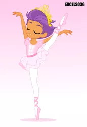 Size: 2480x3595 | Tagged: safe, artist:excelso36, derpibooru import, tender taps, human, equestria girls, ballerina, ballet dancing, ballet slippers, clothes, equestria girls-ified, eyes closed, girly, humanized, image, jewelry, jpeg, male, simple background, sissy, tiara, tutu