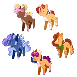 Size: 1280x1280 | Tagged: safe, artist:goldlines005, derpibooru import, oc, unofficial characters only, earth pony, pegasus, pony, unicorn, base used, blaze (coat marking), chibi, choker, clothes, coat markings, ear piercing, earring, earth pony oc, facial markings, female, freckles, horn, image, jewelry, magical lesbian spawn, magical threesome spawn, mare, necklace, offspring, parent:applejack, parent:big macintosh, parent:bon bon, parent:cheese sandwich, parent:flim, parent:fluttershy, parent:pinkie pie, parent:princess luna, parent:rainbow dash, parent:saffron masala, parent:vinyl scratch, parents:cheesepie, parents:flimjack, parents:fluttermac, parents:saffbon, pegasus oc, piercing, png, simple background, socks, stockings, thigh highs, transparent background, unicorn oc, unshorn fetlocks, wings