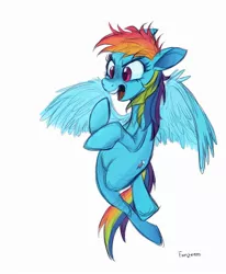 Size: 1648x2000 | Tagged: safe, artist:erzhuxa, derpibooru import, rainbow dash, pegasus, pony, colored sketch, image, jpeg, open mouth, simple background, sketch, solo, white background