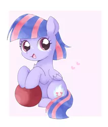 Size: 1699x1996 | Tagged: safe, artist:ginmaruxx, derpibooru import, wind sprint, pegasus, pony, buckball, cute, female, filly, heart, image, jpeg, looking at you, smiling, smiling at you, solo, sprintabetes