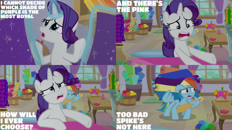 Size: 4400x2475 | Tagged: safe, derpibooru import, edit, edited screencap, editor:quoterific, screencap, rainbow dash, rarity, pegasus, pony, unicorn, dragon dropped, season 9, spoiler:s09, carousel boutique, eyes closed, female, image, magic, mare, open mouth, png, telekinesis