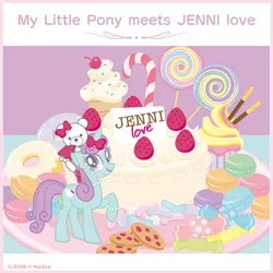 Size: 600x600 | Tagged: safe, derpibooru import, bear, polar bear, pony, bow, bowtie, cake, candy, candy cane, cherry, cookie, cupcake, donut, food, hair bow, ice cream, image, jenni love, lollipop, macaron, png, pocky, strawberry, sweets