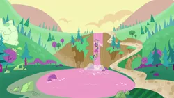 Size: 1920x1080 | Tagged: safe, derpibooru import, screencap, applejack, fluttershy, pinkie pie, rainbow dash, rarity, twilight sparkle, a camping we will go, my little pony: pony life, spoiler:pony life s01e11, female, image, jpeg, waterfall