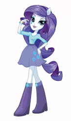 Size: 472x807 | Tagged: safe, official, rarity, equestria girls, boots, box art, bracelet, clothes, diamond, image, jewelry, jpeg, lipstick, official art, ponied up, shirt, shoes, simple background, skirt, stock vector, white background